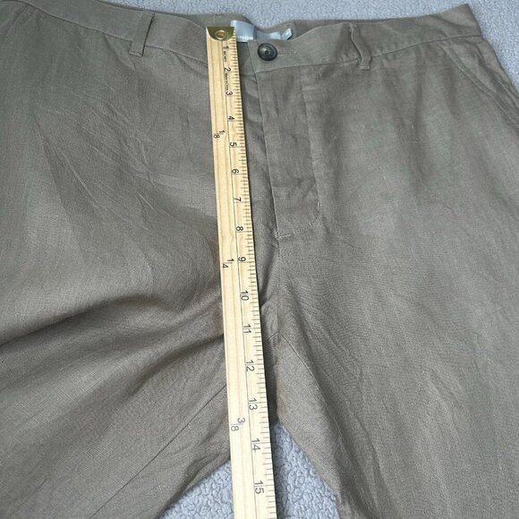 Vince Hemp Pants Mens 36x28 Brown Rolled Cuff Lightweight Cropped Coastal Resort - Picture 8 of 12